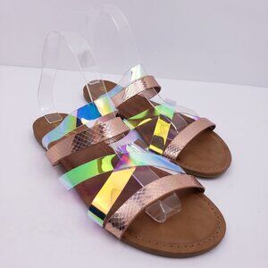 NEW Iynx Womens Size 8.5 Shiny Strappy Sandals